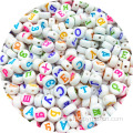 7mm round diy flat alphabet craft beads